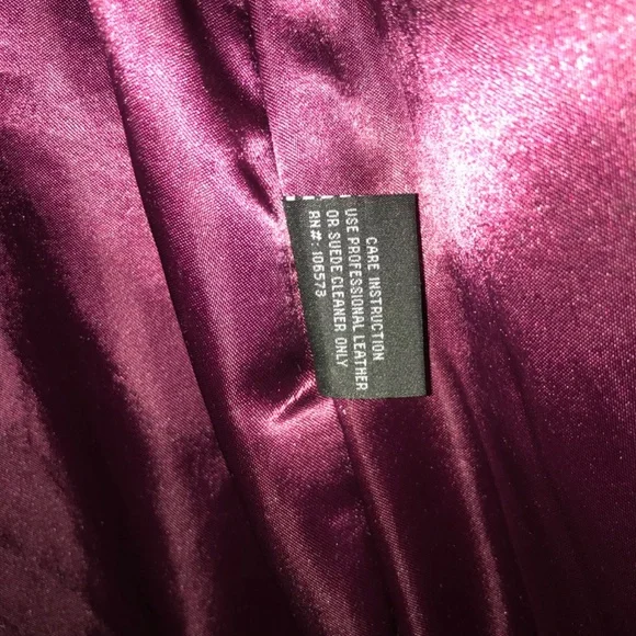 Vintage 90s Women Oscar Piel Dark Burgundy Genuine 100% Leather Jacket Coat 2XL - Picture 8 of 13